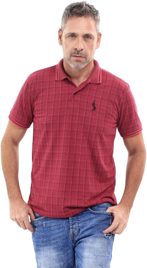 Camisa Polo Xadrez Masculina Piquet