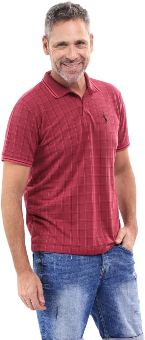 Camisa Polo Xadrez Masculina Piquet